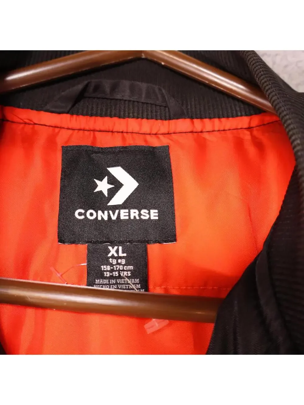 Converse Kids Black Bomber Jacket Boys XL C Chenille